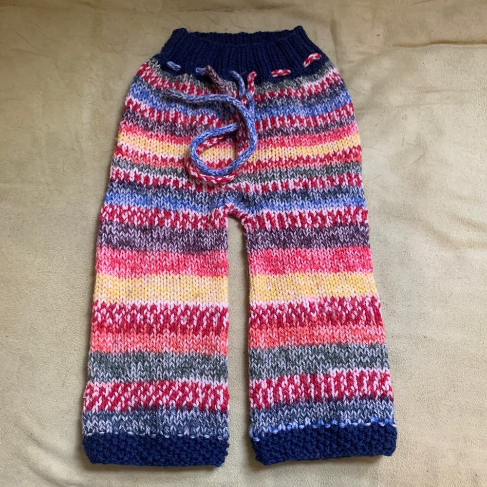 12-18m wool baby pants!  Soft & cuddly hand knit!